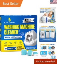Biodegradable Washing Machine Cleaner Tablets - 24 Count Descaler for Efficiency