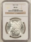 1881-S $1 MORGAN DOLLAR - NGC MS-64 BLAST WHITE
