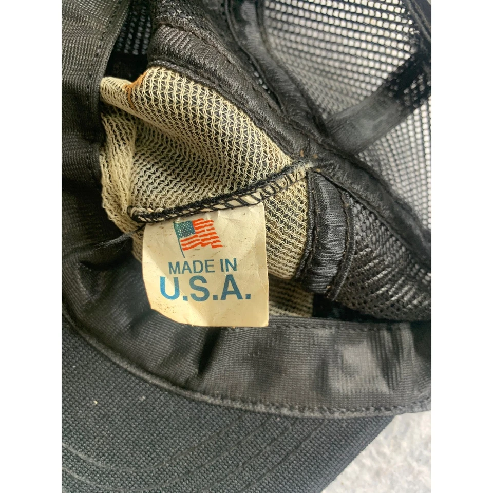 Vintage 80s Black Trucker Hat Eagle Ride Live to Ride USA Made Harley davidson - Image 4 of 4
