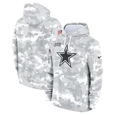 DALLAS COWBOYS NFL NIKE SALUTE TO SERVICE ON FIELD CLUB PULLOVER HOODIE Men XL