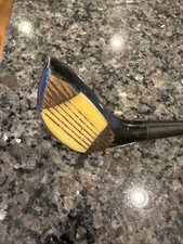 Vintage Spalding 5 Wood Persimmon Head Brass Soleplate USA Stainless Shaft