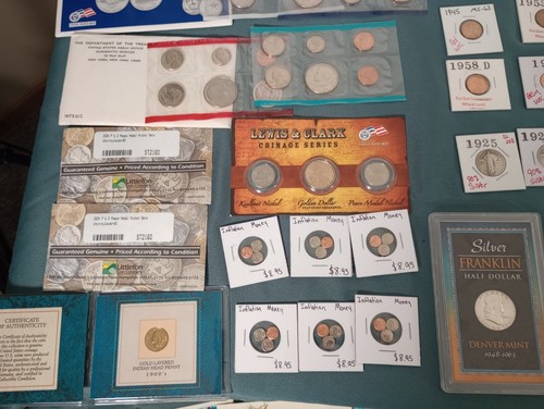 Huge Coin & Currency Lot .Gold, Silver,Barber, Errors,Wheat,OBW Rolls, Franklin - Picture 18 of 24
