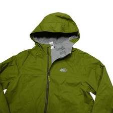 REI Co-op Jacket Boys Medium Green Hooded Nylon Rain Windbreaker Outdoor