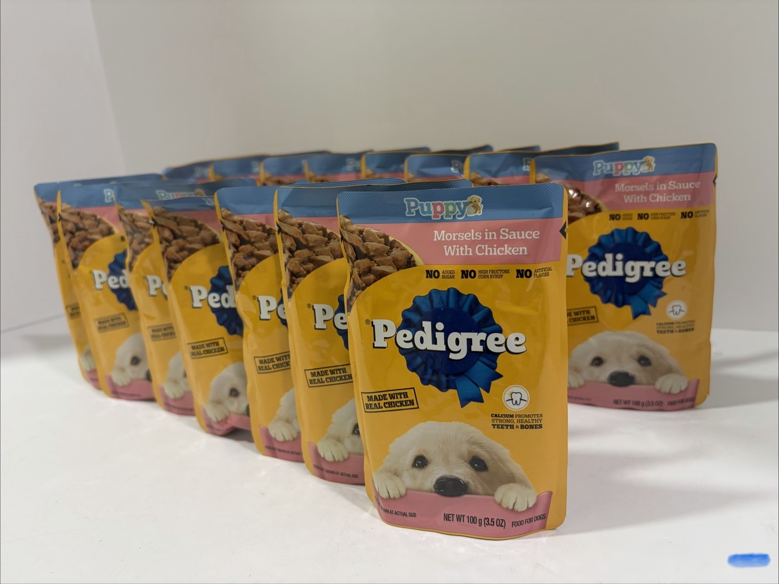 Pedigree Puppy Soft Wet Dog Food Morsels In Sauce w/ Chicken 3.5oz 17pk