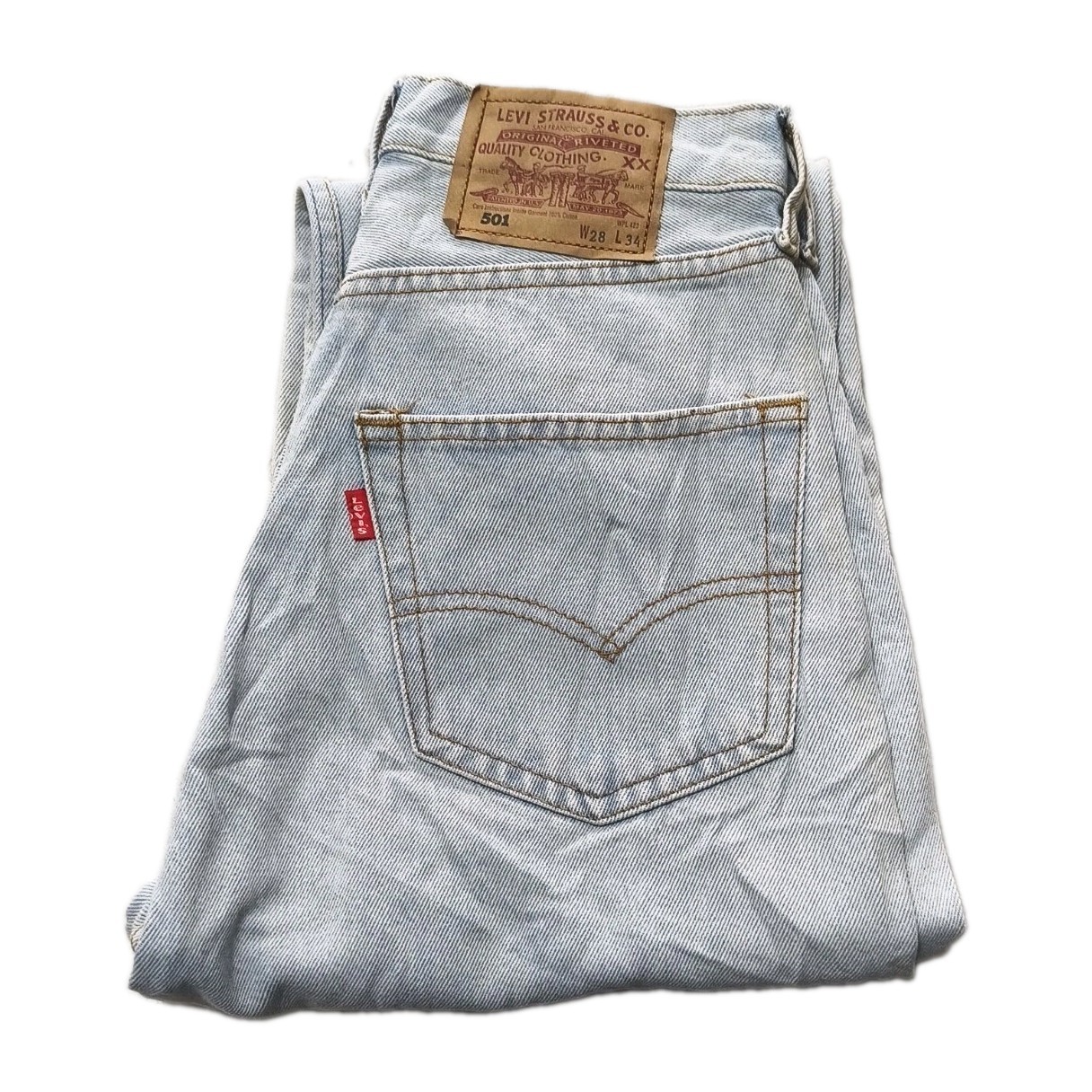 Levi's Modello 501 Jeans Donna Azzurro Taglia W28 42 Italiana