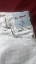 Girls' Mid-Rise Cut-Off Jean Shorts - Cat  Jack White L 10/12