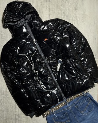 Ellesse Puffer Jacke Schwarz Lack   Größe M   Top Zustand