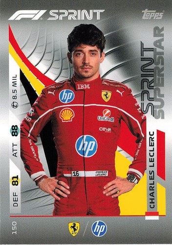 F1 CHARLES LECLERC SIGNED SCUDERIA FERRARI DRIVER CARD 2025 FULL