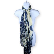 Vintage Blue Yellow Heritage Large Rectangle Scarf