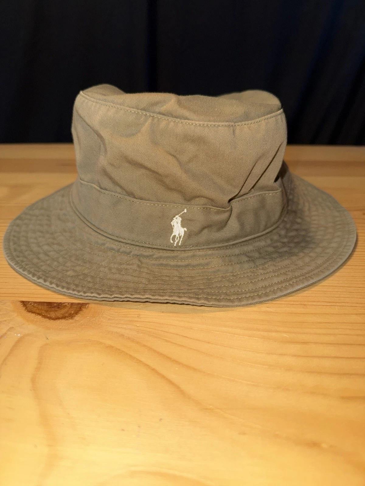 Vintage Polo Ralph Lauren Men’s Bucket Hat Khaki Tan Embroidered Size XL