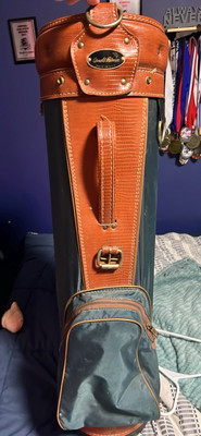 Vintage Arnold Palmer Two-Tone 15 Way Golf Bag W/ Rain Cover / Great Condition
