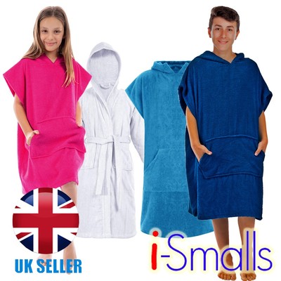 i-Smalls Jungen Mädchen Kapuzen Morgenmantel Poncho Schwimmen Bad Überwurf mit tiefer