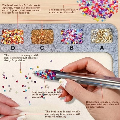 Soft Flocking Bead Mats Jewelry Making Supplies Soft Bead Pad Beadwork Accessory