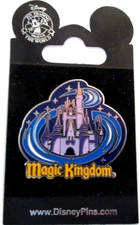 WDW '08 MAGIC KINGDOM CINDERELLA CASTLE WITH STAR AND BLUE SWIRL LOGO PIN #64069