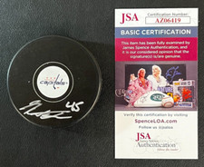 Matthew Phillips Signed Hockey Puck JSA w/COA NHL #45 Capitals/Avalanche NICE!