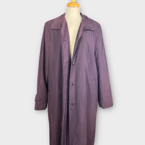 Gabardina London Fog para mujer 12 Reg ciruela forrada Y2K Corpcore chaqueta larga de lluvia - Imagen 3 de 24