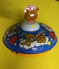 Vintage Ohio Art Metal Toy Spinning Top Sleepy Teddy Top