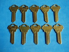 LOT OF TEN LOCKSMITH WK2 KEY BLANKS FITS ARROW 5-PIN SOLID BRASS MADE IN USA