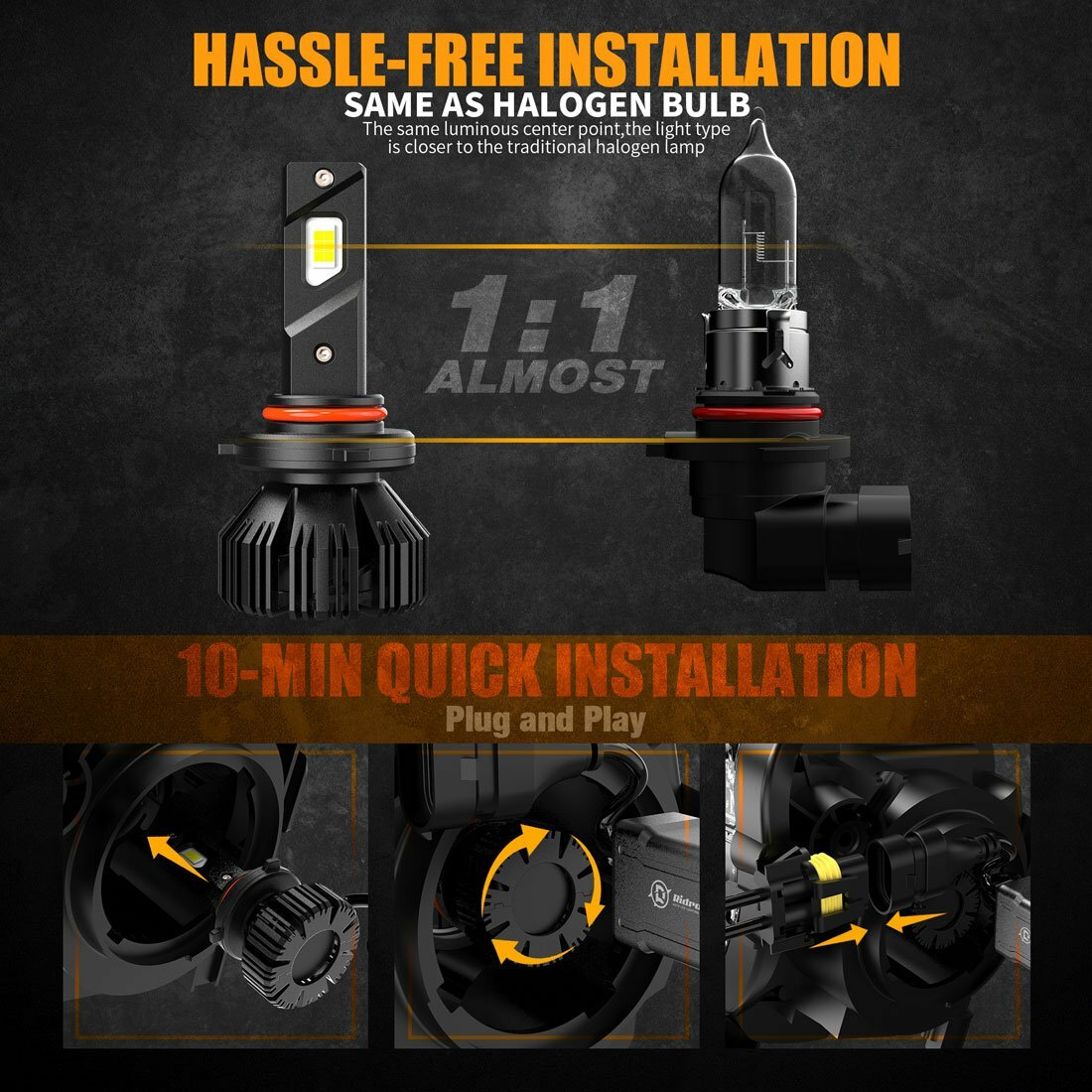 9005 HB3 LED Headlight Conversion Kit Bulb High Beam Super Bright White Canbus