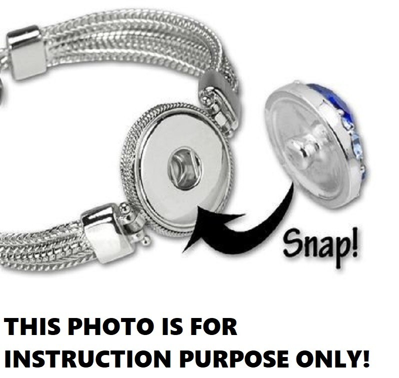 Snap Jewelry Rainbow Flower CZ Rhinestone Halo 18-20mm Fits Ginger Charms Acc.