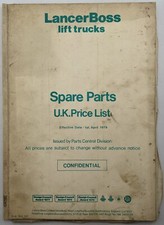 LancerBoss Lift Trucks UK Spare Parts Price List, No 337, 1979