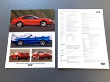 1998 Ford Mustang Svt Cobra 1-page Sales Brochure Fact Sheet 1998 Ford Mustang Svt Cobra 1-page Sales Brochure Fact Sheet