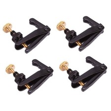 4Pcs Metal Violin String Adjuster Fine Tuner Black 1/8-1/2 Size