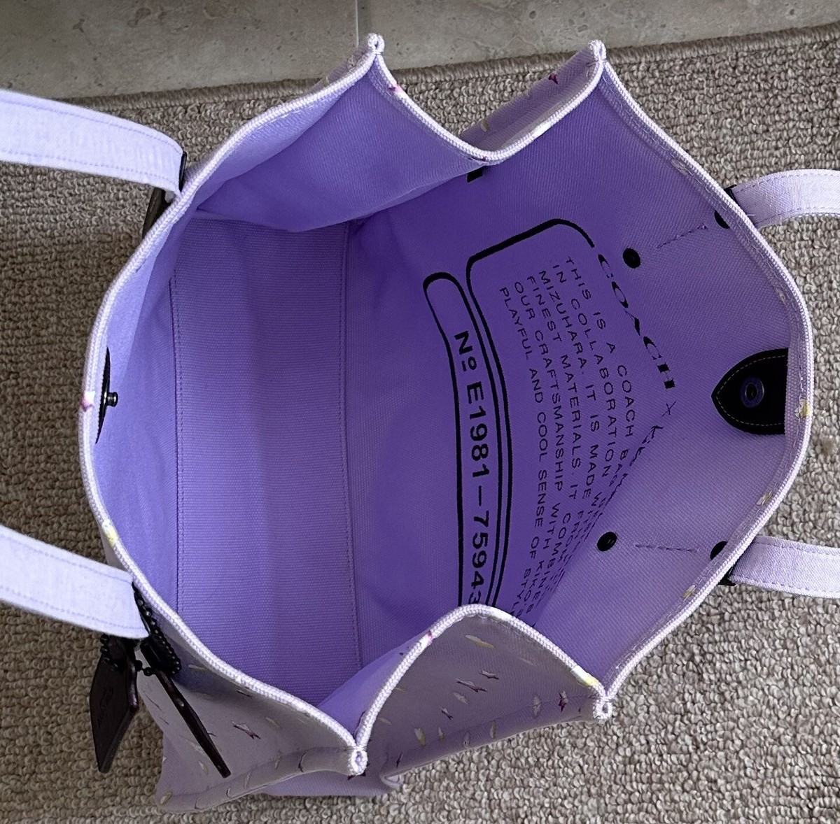 Coach Kiko Mizuhara Unicorn Butterfly Purple canvas tote 75943