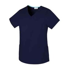 Scrubstar Womens Premium Collection Mock Wrap Stretch Scrub Top Indigo XS