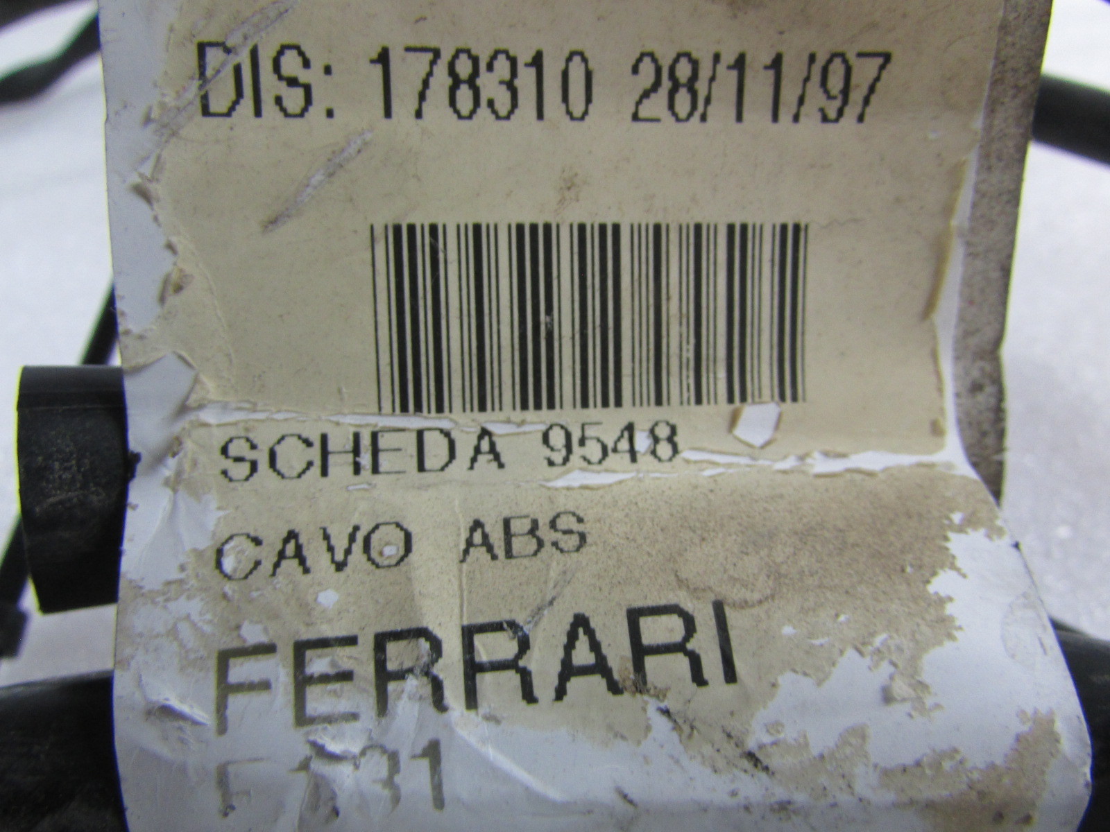 Ferrari 360, ABS/ASR Body Wire Harness, Used, P/N 178310