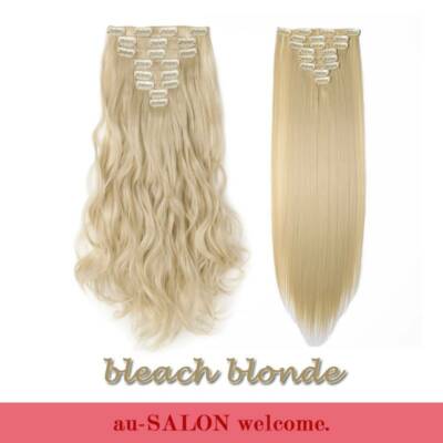 CLEARANCE 100% Soft Hair Extensions 8 Pieces Clip In Straight Wavy FULL HEAD US