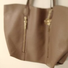 Steve Madden tan tote XL open top shoulder bag Polyurethane shell suede lining