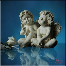 Engel Engelchen Amor Pärchen Figur Gartenfigur Skulptur Geschenk Kunstharz