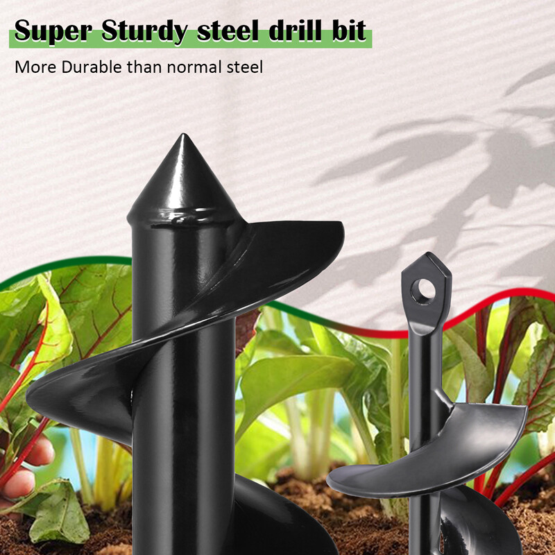 Auger Drill Bits For Planting Set Of 4, Garden Auger Drill Bit, Spiral Drill Bit For Post Hole Digger, Bulbs Planting & Holes Digging, For 3/8 Hex Drive Drill | US