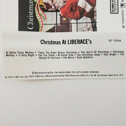 Christmas at Liberace's 1977 Audio Cassette Tape Stereo Re-recordings Columbia - Picture 3 of 3