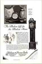 PRINT AD 1929 Telechron and Revere Clocks Virginian 556 Mantel Lynn Grandfather