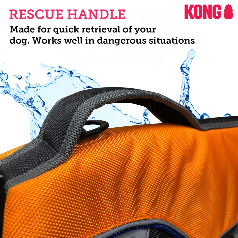 Kong Dog Life Jacket Preserver Flotation Vest Adjustable Heavy Duty Safety Float - Image 4 of 4
