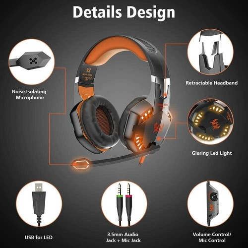 Gaming Gamer Wired 3 Color LED Backlight Keyboard Mouse And Headphones Headset - Picture 8 of 14