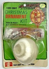 Vintage 1973 Fibre Craft Christmas Ornament Kit Sequin Beaded Gold Red 9122