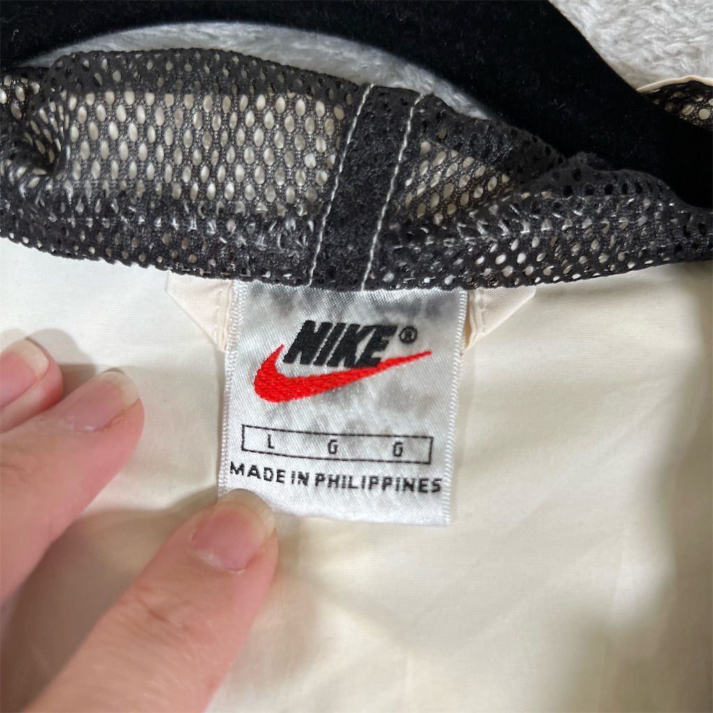 SACAI X NIKE Giacca a vento Nike uomo vintage anni 90 bianca con cappuccio taglia L