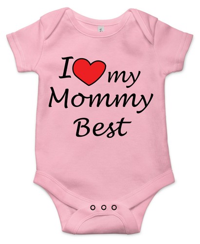 I love my mommy best Best Shower Gift Cute Funny Infant Message Baby Bodysuit - Picture 4 of 11