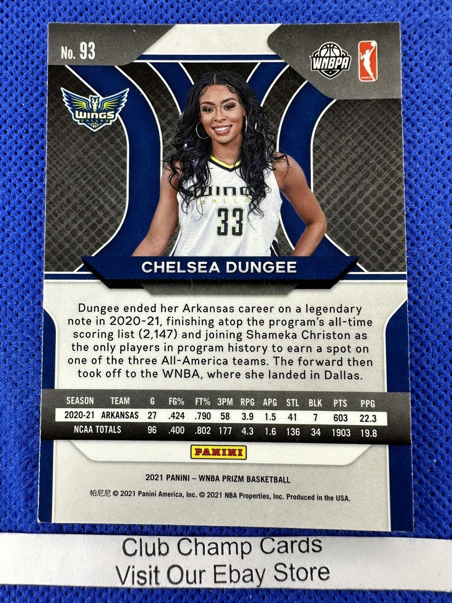 2021 #93 Chelsea Dungee WNBA Panini Prizm Basketball Base Card RC Wings