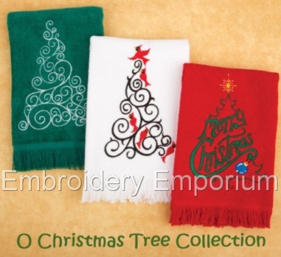 O CHRISTMAS TREE COLLECTION - MASCHINENSTICKMOTIVE AUF USB 5X7