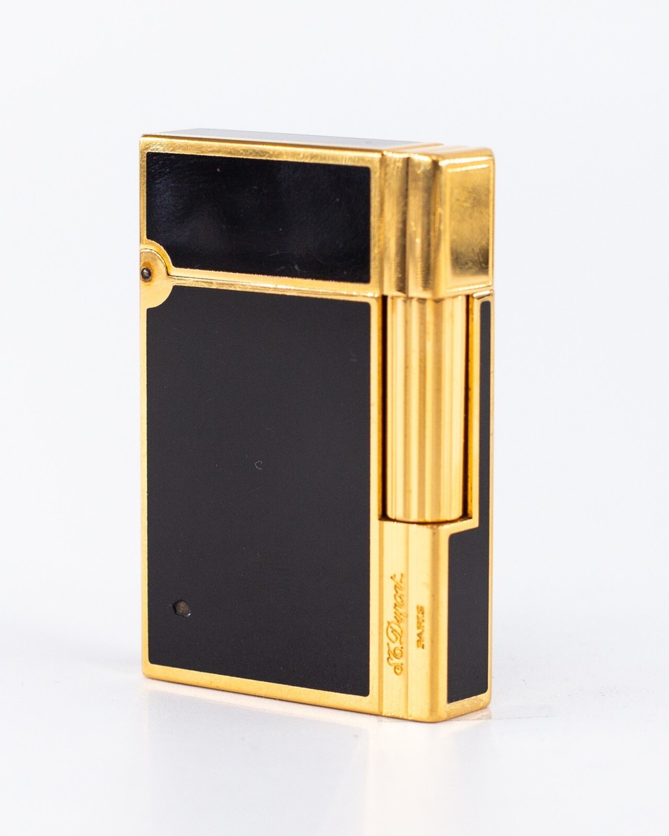 北*1様 S.T. Dupont ゴールド ブラック ライター RARE S.T. Dupont Lighter Gold Plated with Chinese Black Lacquer