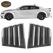 Fits 11-23 Dodge Charger Window Scoop Side Louver V1 Style Carbon Fiber Print