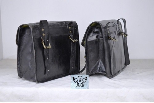 2 bolsas de cuero para sillín de motocicleta alforjas bolsas laterales par de... - Imagen 2 de 14