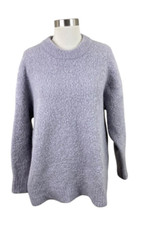 Jenni Kayne Boucle Cocoon Crewneck Sweater In Frost Size XL Alpaca Merino Wool