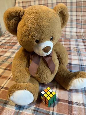 Seltener großer Cuddles Time Teddybär 18 Zoll 46 cm Plüschtier Stofftier Schleife süß Kuscheltier E6