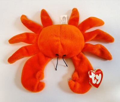 Ty Beanie Babies Orange Digger Crab 3rd Generation/ 1st Tush Tags
