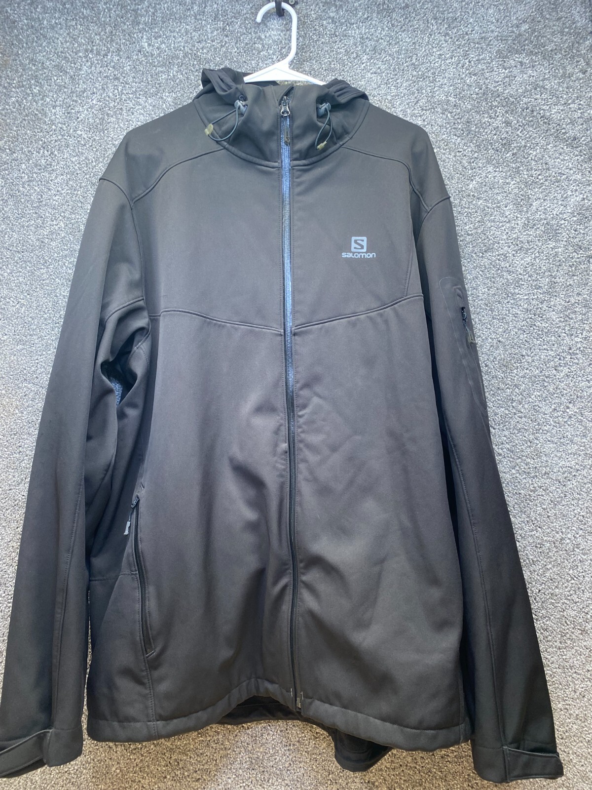 Giacca Salomon Uomo XXL Nera Sci Soft Shell Avanzata Pelle Secca con Cappuccio